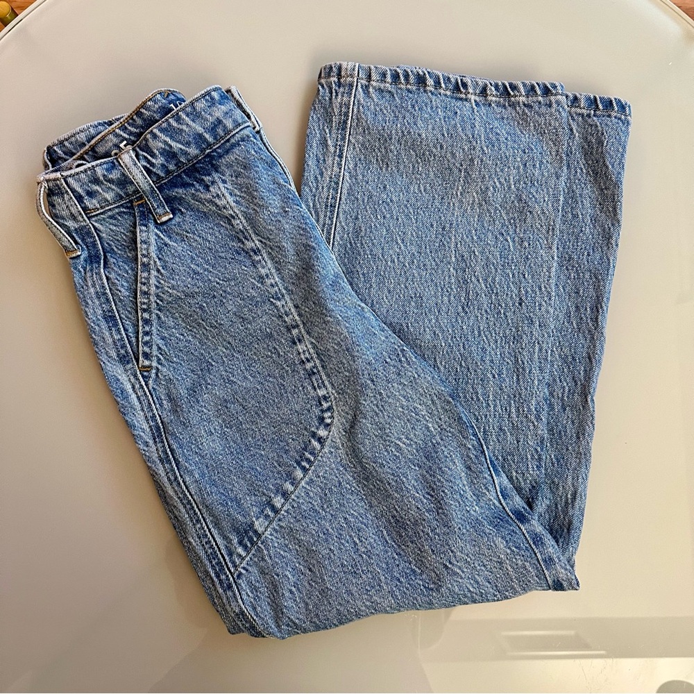 J Crew Sailor slim wide leg jean in Morning Sky Wash